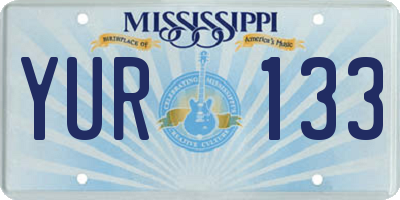 MS license plate YUR133