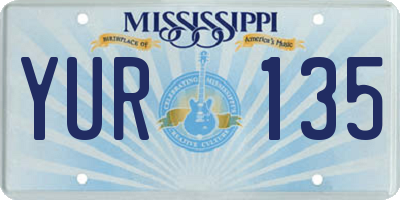 MS license plate YUR135