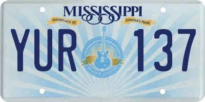 MS license plate YUR137