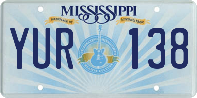 MS license plate YUR138