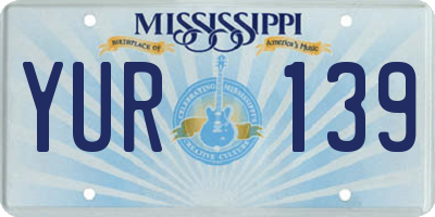 MS license plate YUR139