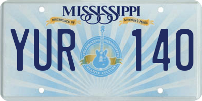 MS license plate YUR140