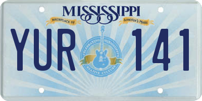 MS license plate YUR141