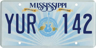 MS license plate YUR142