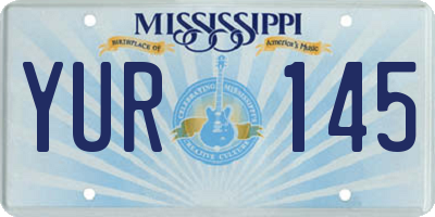 MS license plate YUR145
