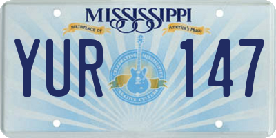 MS license plate YUR147