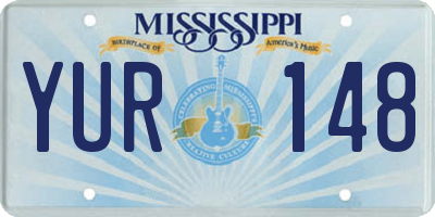 MS license plate YUR148