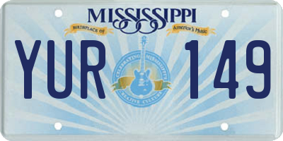 MS license plate YUR149