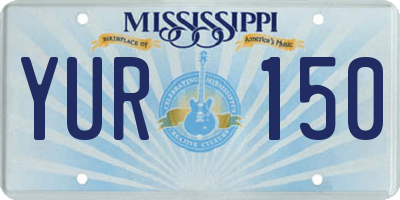MS license plate YUR150