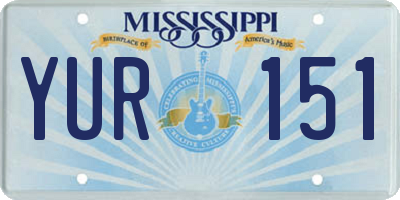 MS license plate YUR151