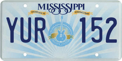MS license plate YUR152