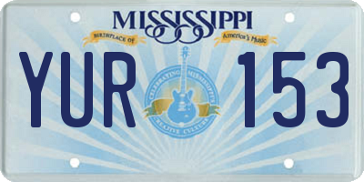 MS license plate YUR153