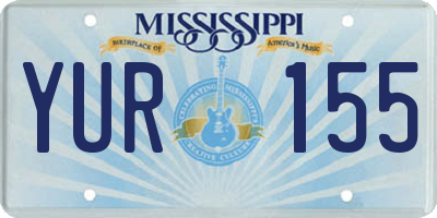 MS license plate YUR155