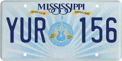 MS license plate YUR156