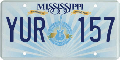 MS license plate YUR157