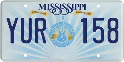 MS license plate YUR158