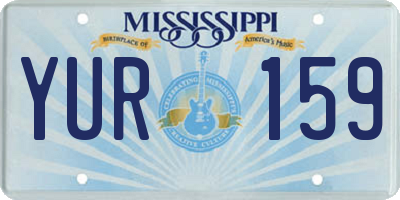 MS license plate YUR159