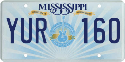 MS license plate YUR160