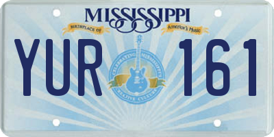 MS license plate YUR161