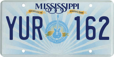 MS license plate YUR162