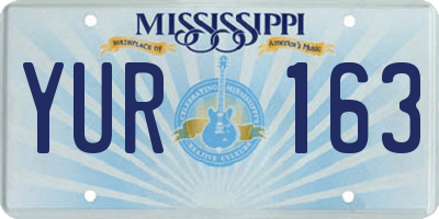 MS license plate YUR163