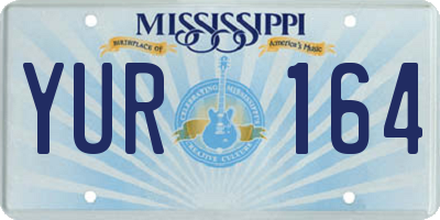 MS license plate YUR164