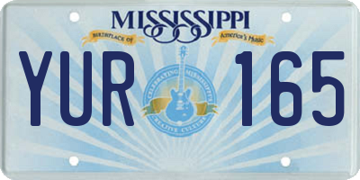 MS license plate YUR165