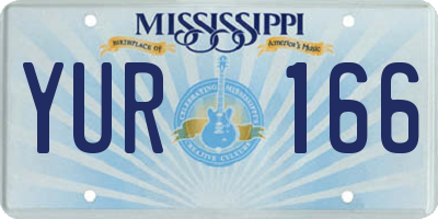 MS license plate YUR166