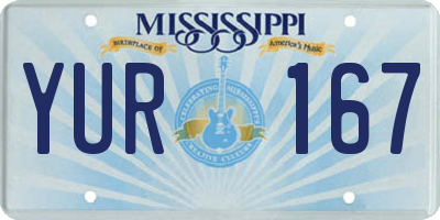 MS license plate YUR167
