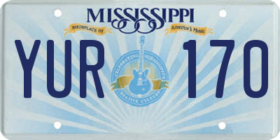 MS license plate YUR170
