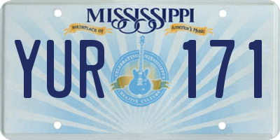 MS license plate YUR171