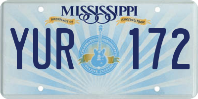 MS license plate YUR172