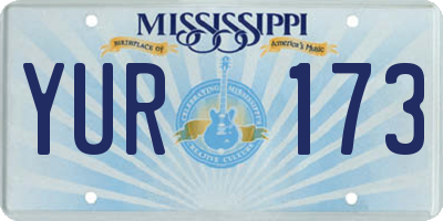 MS license plate YUR173