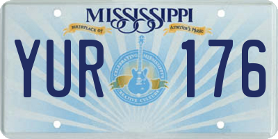 MS license plate YUR176