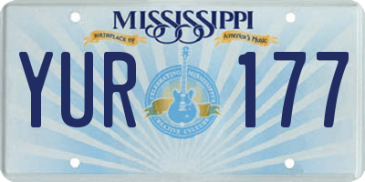 MS license plate YUR177