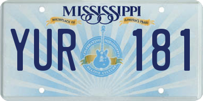 MS license plate YUR181