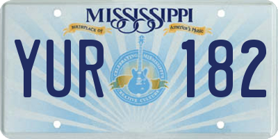 MS license plate YUR182