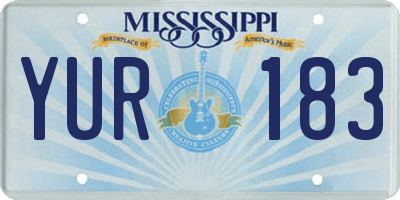 MS license plate YUR183