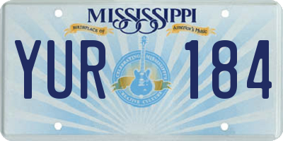 MS license plate YUR184