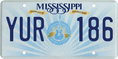 MS license plate YUR186