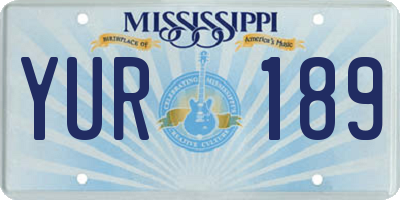 MS license plate YUR189