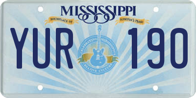 MS license plate YUR190