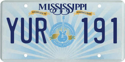 MS license plate YUR191