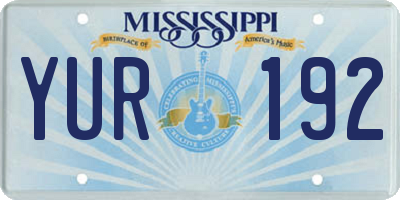 MS license plate YUR192