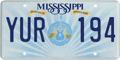 MS license plate YUR194