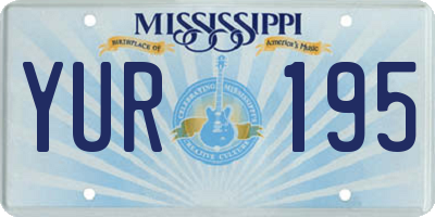 MS license plate YUR195