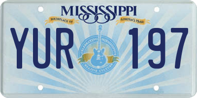 MS license plate YUR197