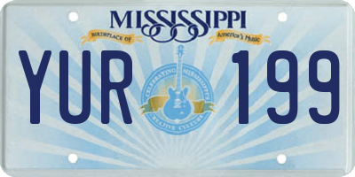 MS license plate YUR199