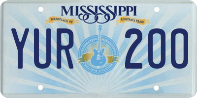 MS license plate YUR200