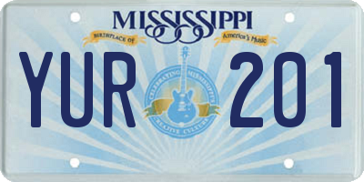 MS license plate YUR201